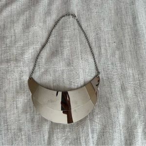 Silver Metal Statement Necklace